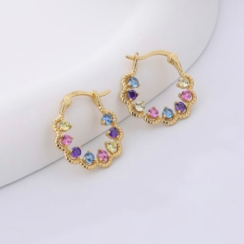 18k gold plated over solid 925 Sterling Silver Huggie Earring